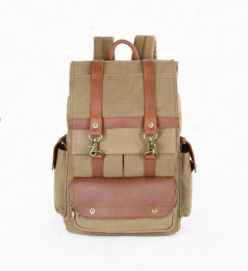 Vintage Crazy Horse Leather Canvas Bag