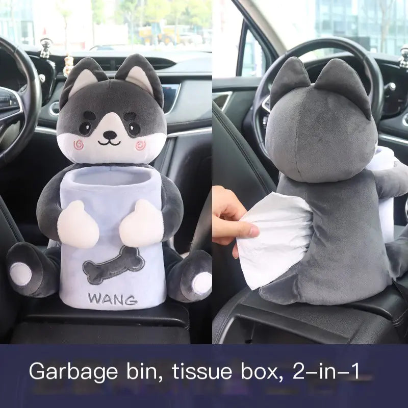 Creative Car Tissue Box and Trash Bin for Women