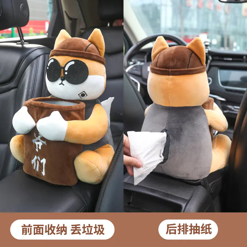 Creative Car Tissue Box and Trash Bin for Women