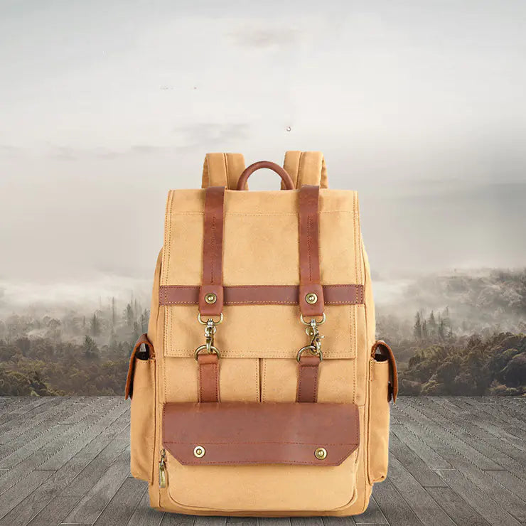 Vintage Crazy Horse Leather Canvas Bag