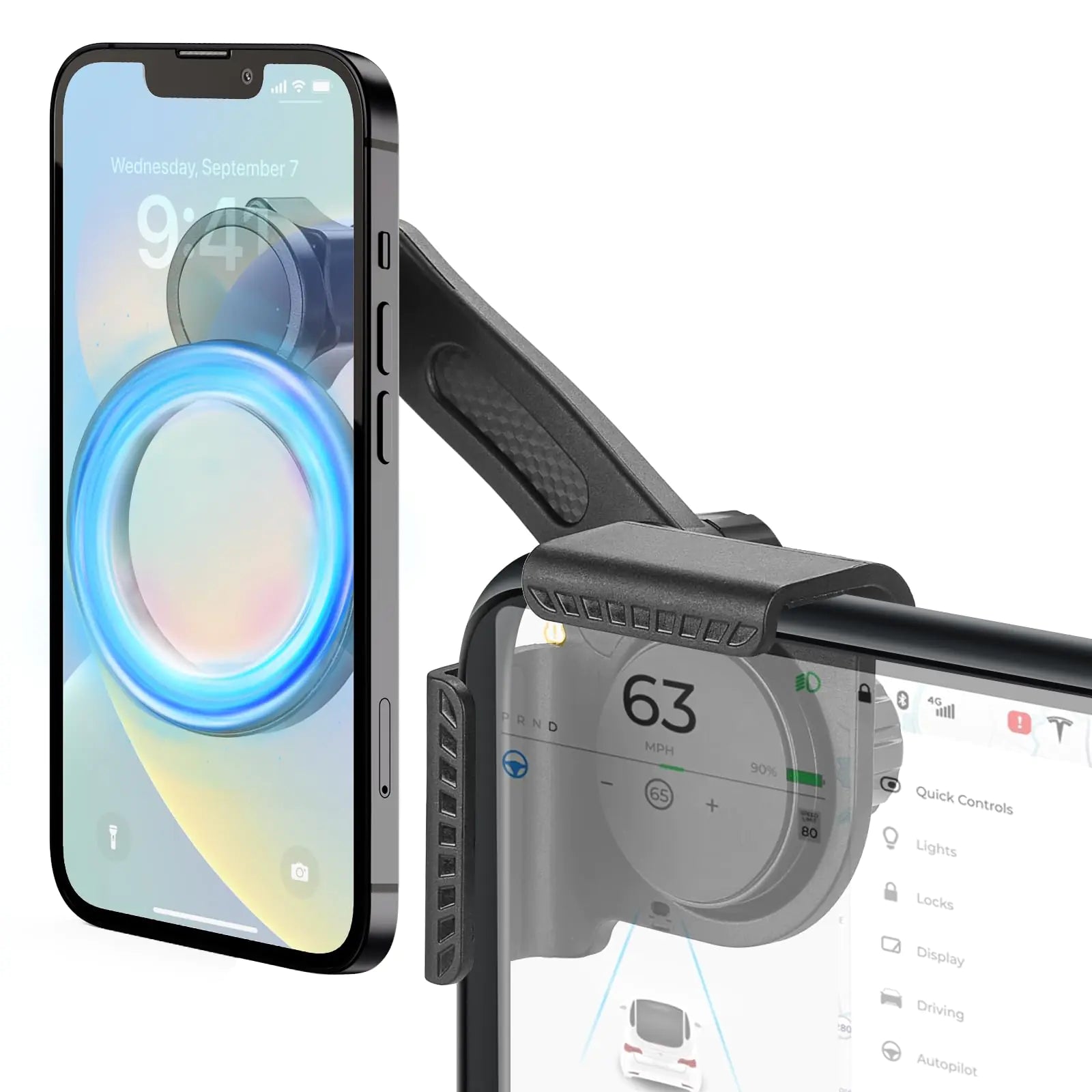 Tesla Phone Mount, Magnetic Tesla Phone Holder for Tesla, fits all phones